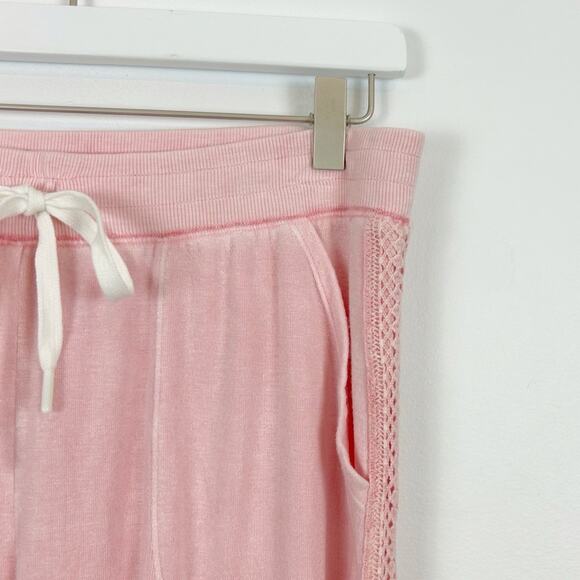 PJ Salvage Sunset Hues Knit Jogger Pants in Rose Quartz Size Medium - Picture 5 of 8